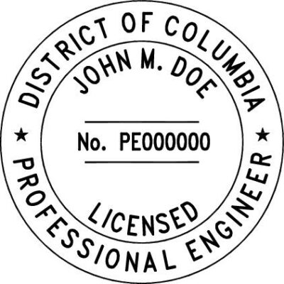 District of Columbia Professional Engineer Stamp