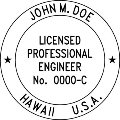 Hawaii Professional Engineer Stamp