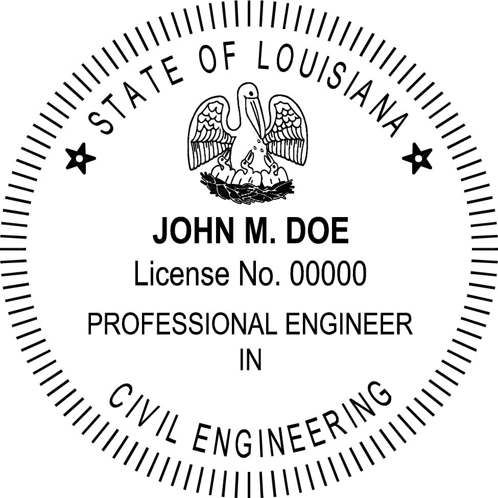 Louisiana Professional Engineer Stamp - Image 2