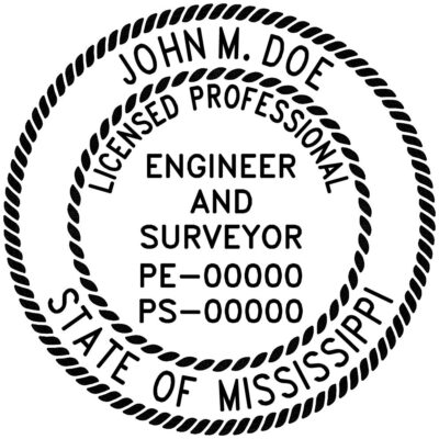 Mississippi Professional Engineer & Surveyor Stamp