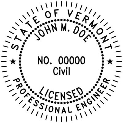 Vermont Professional Engineer Stamp