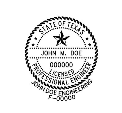 Texas Professional Engineer Stamp with Firm