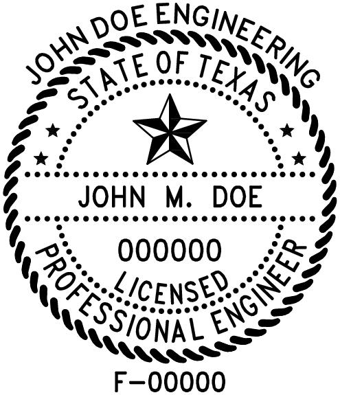 Texas Professional Engineer Stamp with Firm - Image 4