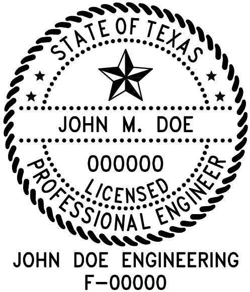 Texas Professional Engineer Stamp with Firm - Image 3