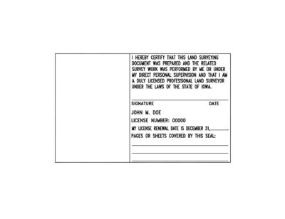 Iowa Professional Land Surveyor Certification Block