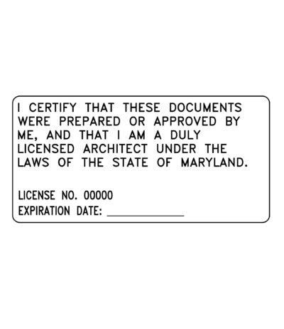 Maryland Architect Certification Stamp