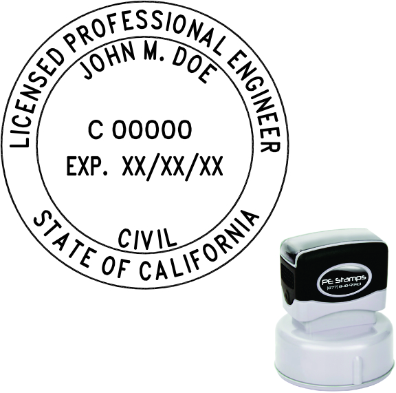 California Engineer Pre-Inked Stamp - Image 3