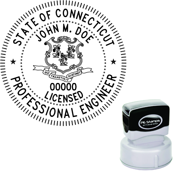 Connecticut Engineer Pre-Inked Stamp