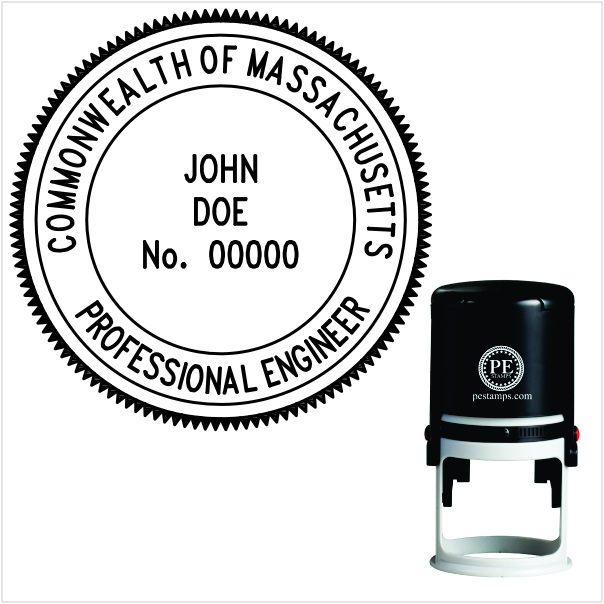 Massachusetts Engineer Self-Inking Stamp - Image 3