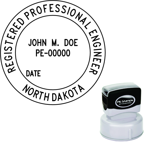 North Dakota Engineer Pre-Inked Stamp