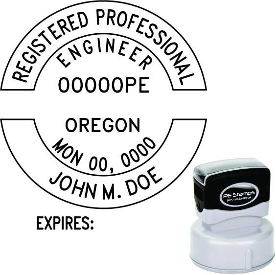 Oregon Engineer Pre-Inked Stamp - Image 4