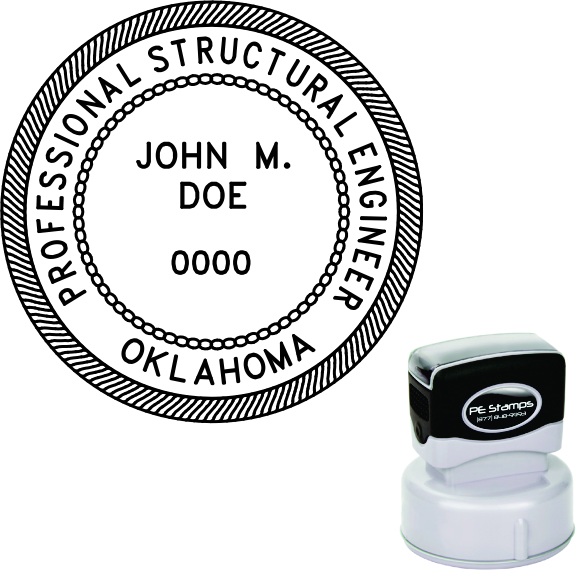 Oklahoma Engineer Pre-Inked Stamp - Image 3