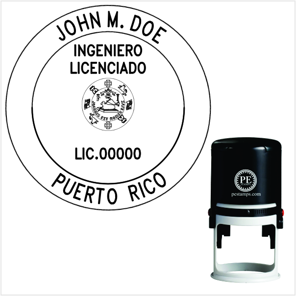 Puerto Rico Engineer Self-Inking Stamp