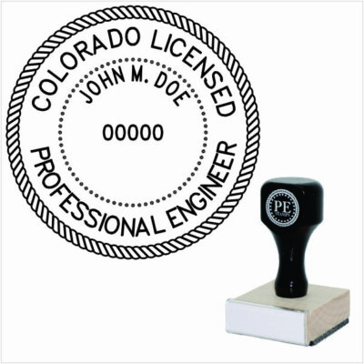 Colorado Engineer Wood Rubber Stamp