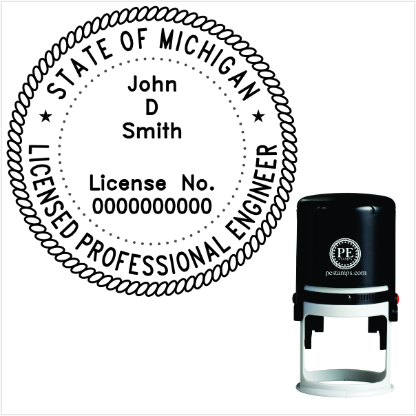 Michigan Engineer Self-Inking Stamp
