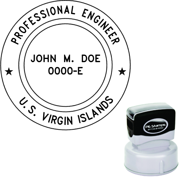 US Virgin Islands Engineer Pre-Inked Stamp