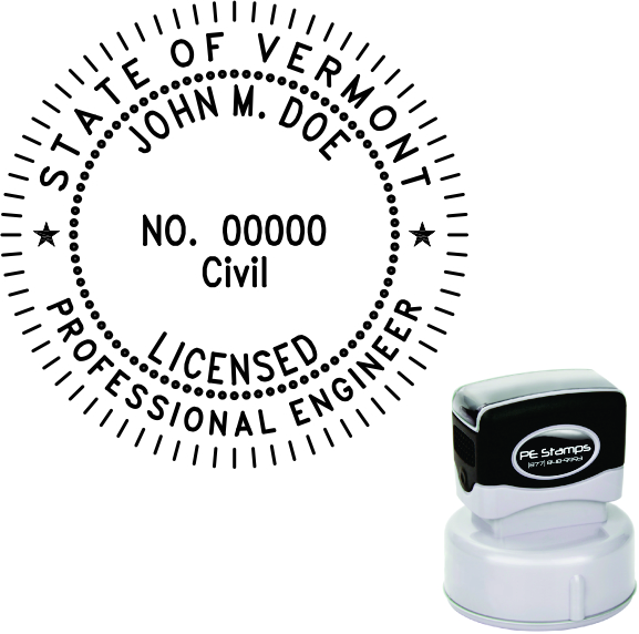 Vermont Engineer Pre-Inked Stamp