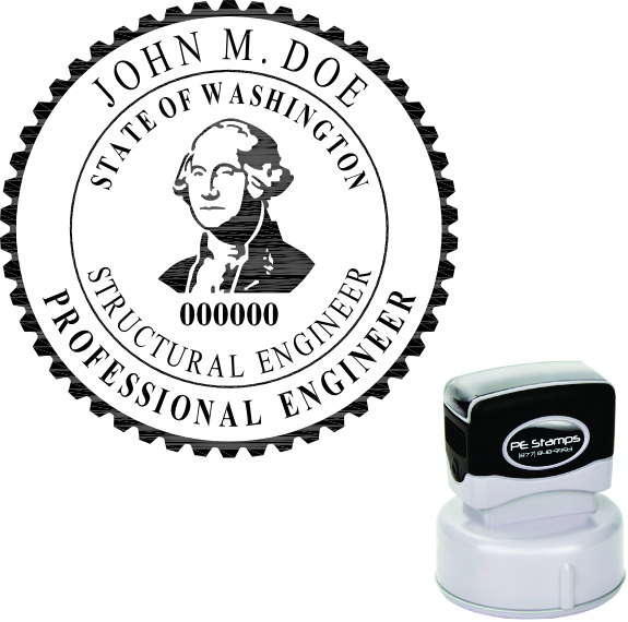 Washington Engineer Pre-Inked Stamp - Image 3