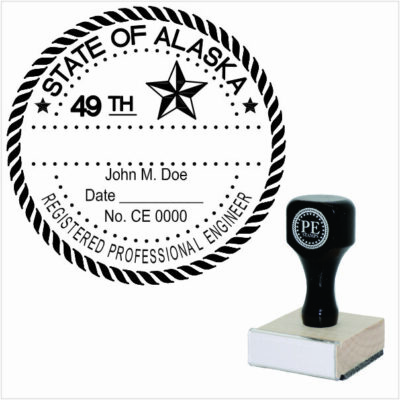 Alaska Engineer Wood Rubber Stamp