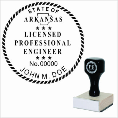 Arkansas Engineer Wood Rubber Stamp