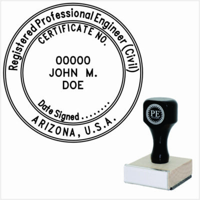 Arizona Engineer Wood Rubber Stamp