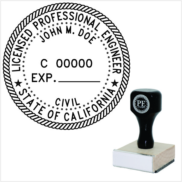 California Engineer Wood Rubber Stamp - Image 4