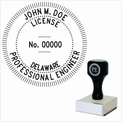 Delaware Engineer Wood Rubber Stamp