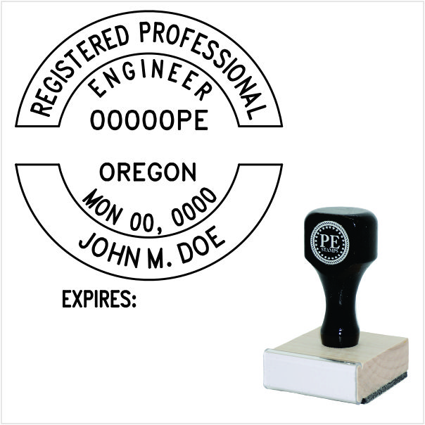 Oregon Engineer Wood Rubber Stamp - Image 3