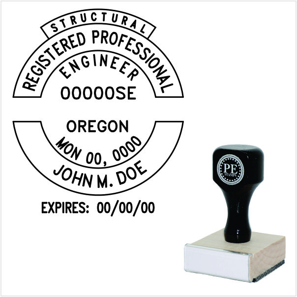 Oregon Engineer Wood Rubber Stamp - Image 4