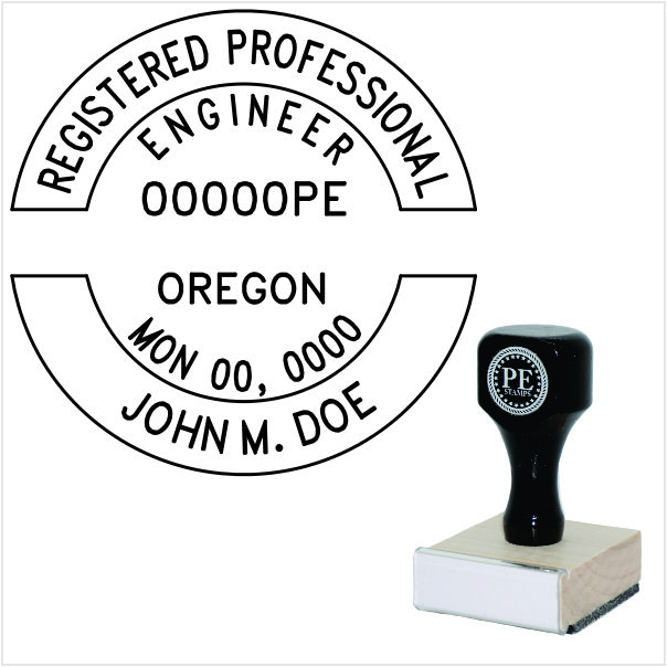 Oregon Engineer Wood Rubber Stamp
