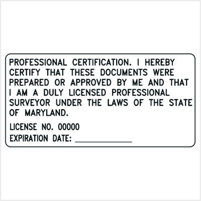 Maryland Professional Surveyor Certification Stamp