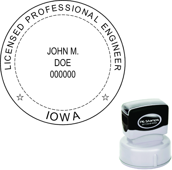 Iowa Engineer Pre-Inked Stamp