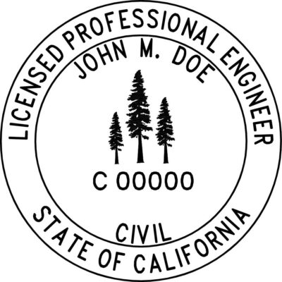 California Redwood Professional Engineer Stamp