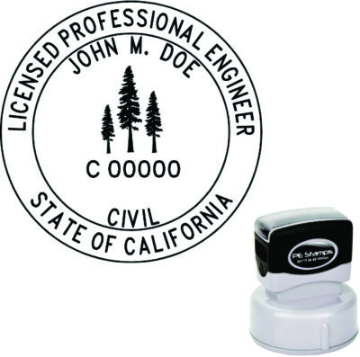 California Redwood Engineer Pre-Inked Stamp