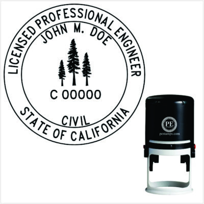 California Redwood Engineer Self-Inking Stamp