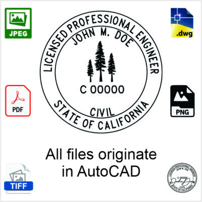 California Redwood Engineer Electronic Stamp